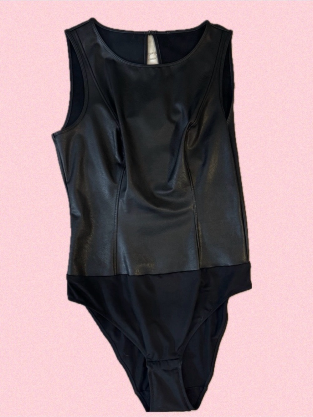 Black Faux-Leather Kids One-Piece Bodysuit